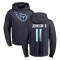 Punc T.Titans #11 Jermaine Johnson II Player Navy Logo Pullover Hoodies Home Game Stitched Jerseys