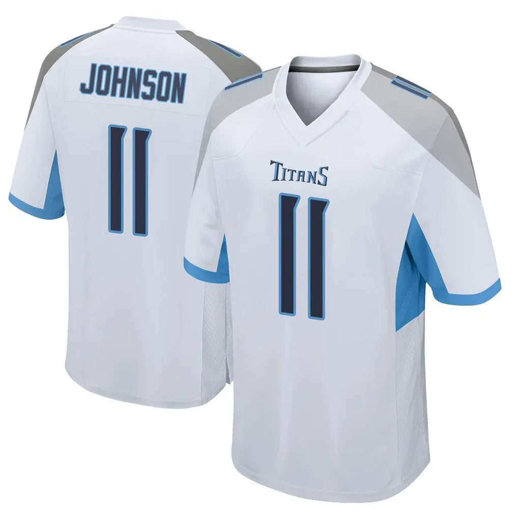 Punc T.Titans #11 Jermaine Johnson II Player White Home Game Stitched Jerseys