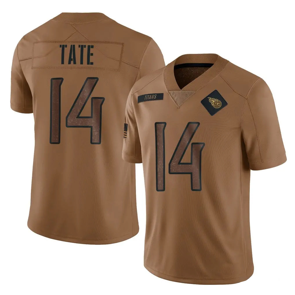 Punc T.Titans #14 Carnell Tate Player Brown Limited Salute to Service Home Game Stitched Jerseys