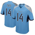 Punc T.Titans #14 Carnell Tate Player Light Blue Home Game Stitched Jerseys