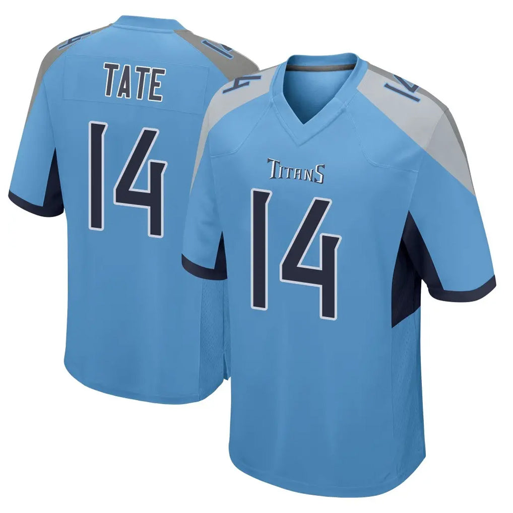 Punc T.Titans #14 Carnell Tate Player Light Blue Home Game Stitched Jerseys