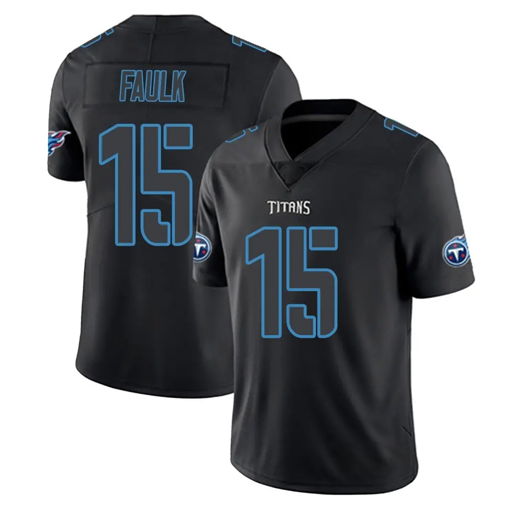 Punc T.Titans #15 Keldric Faulk Player Black Impact Limited Home Game Stitched Jerseys