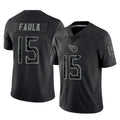 Punc T.Titans #15 Keldric Faulk Player Black Limited Reflective Home Game Stitched Jerseys
