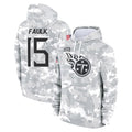 Punc T.Titans #15 Keldric Faulk Player Camo Arctic Salute to Service Pullover Hoodies Home Game Stitched Jerseys