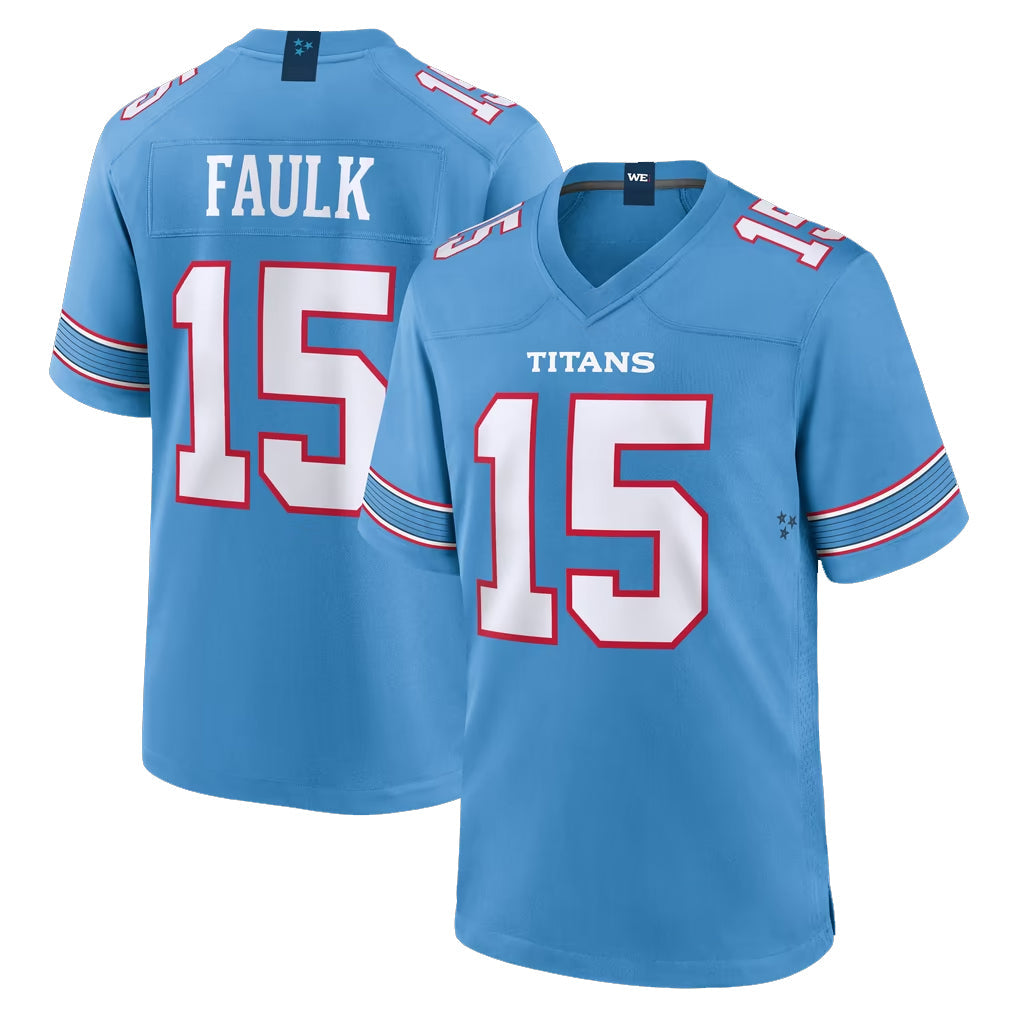 Punc T.Titans #15 Keldric Faulk Player Light Blue 2026 Game Home Stitched Jerseys