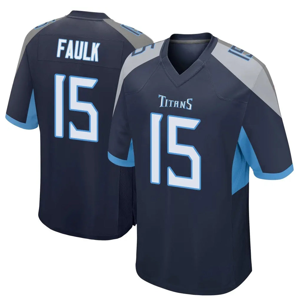 Punc T.Titans #15 Keldric Faulk Player Navy Home Game Stitched Jerseys