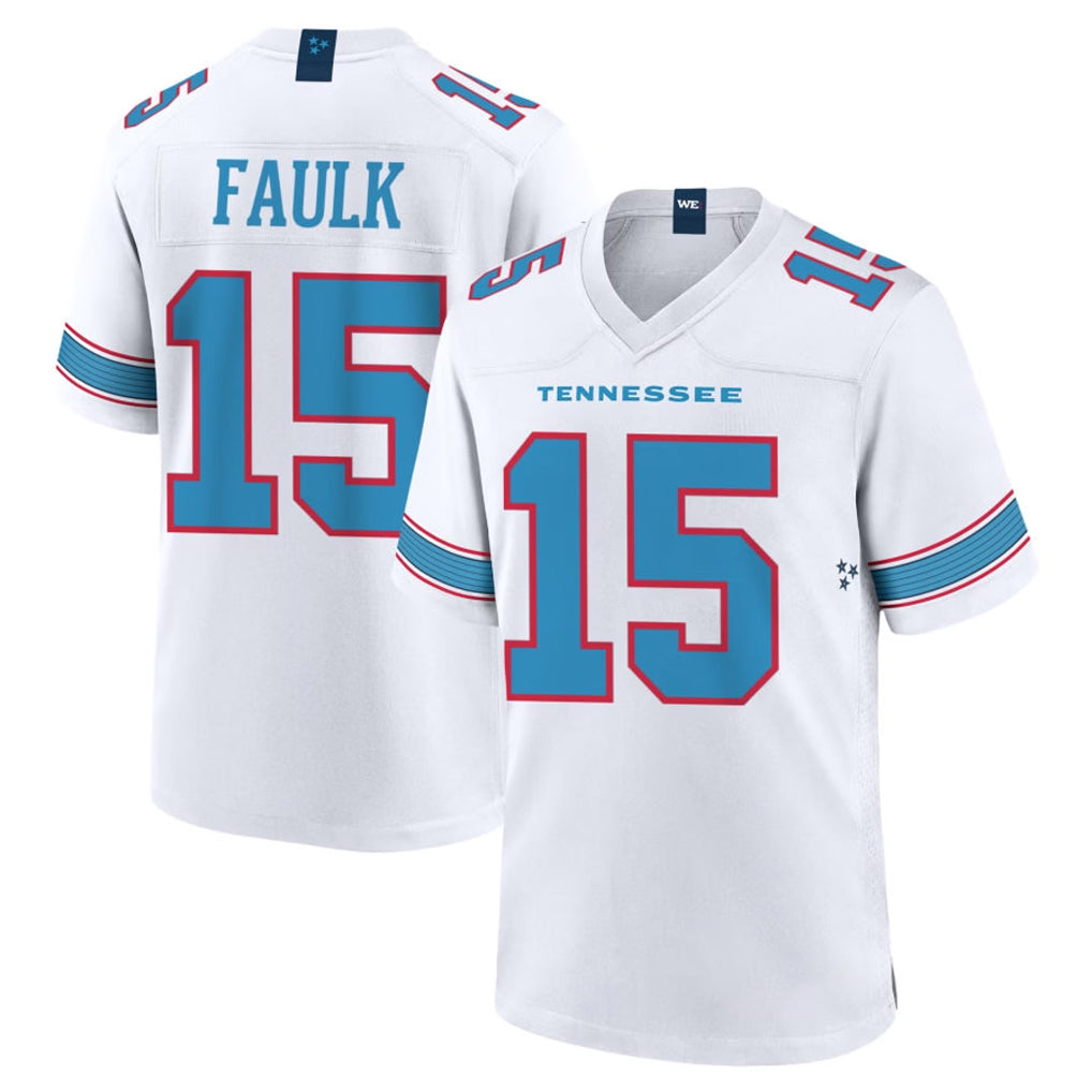 Punc T.Titans #15 Keldric Faulk Player White 2026 Game Home Stitched Jerseys