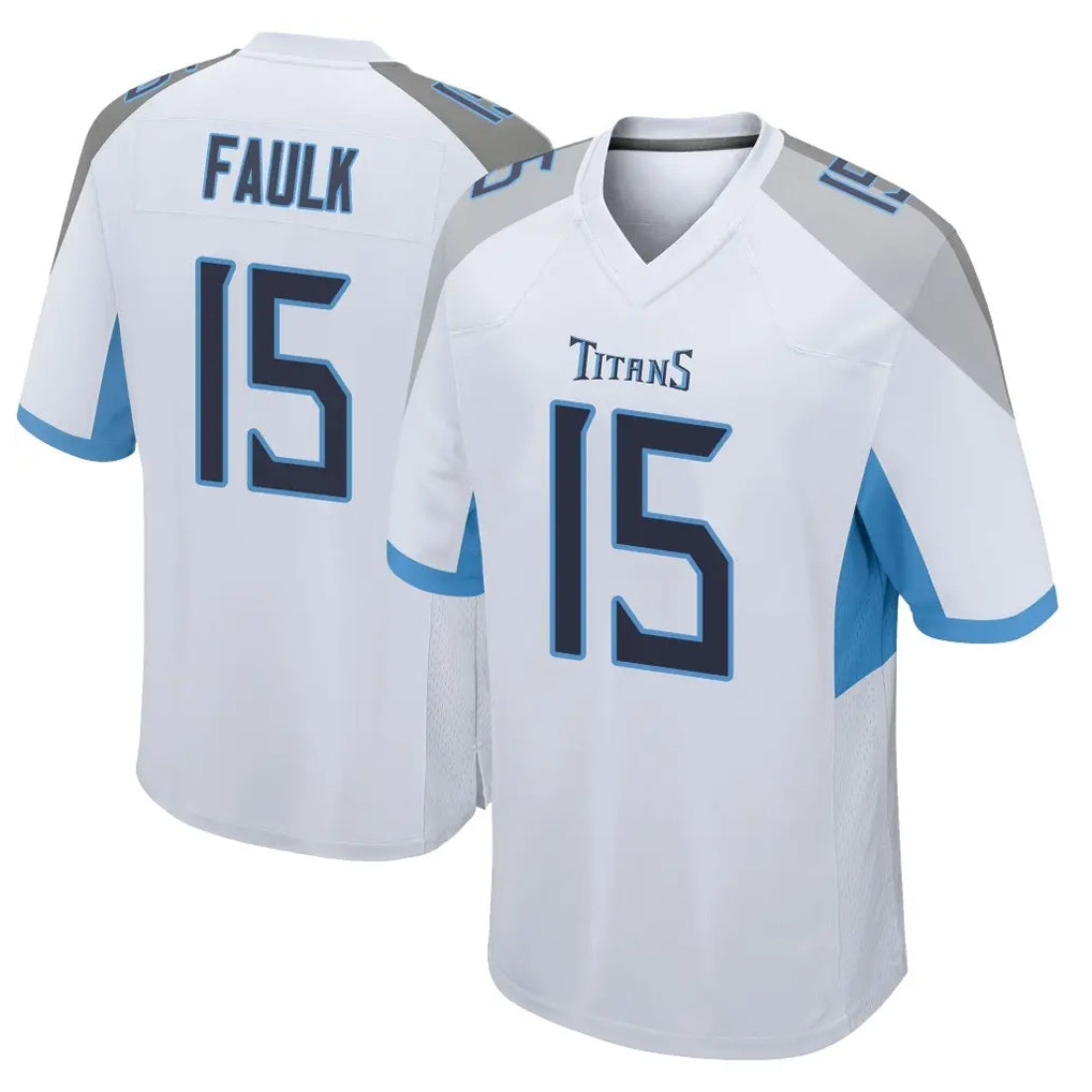 Punc T.Titans #15 Keldric Faulk Player White Home Game Stitched Jerseys