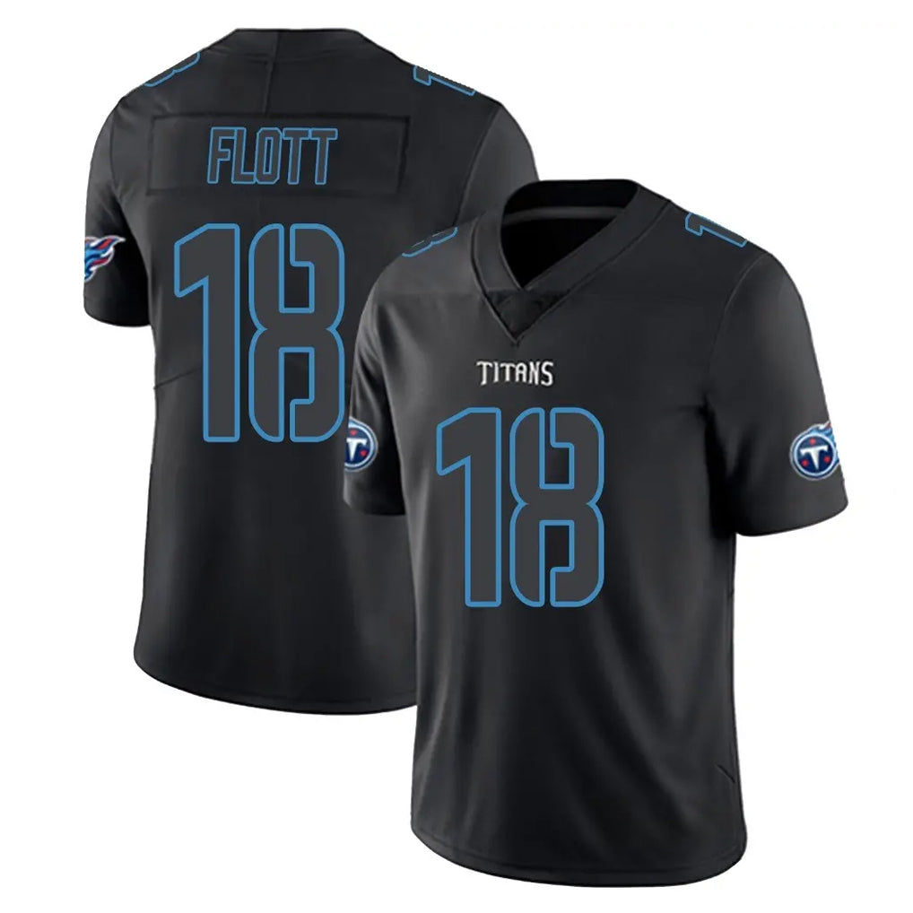 Punc T.Titans #18 Cor'Dale Flott Player Black Impact Limited Home Game Stitched Jerseys