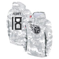 Punc T.Titans #18 Cor'Dale Flott Player Camo Arctic Salute to Service Pullover Hoodies Home Game Stitched Jerseys