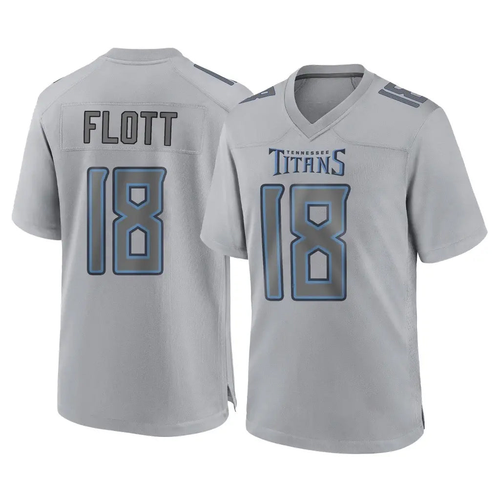Punc T.Titans #18 Cor'Dale Flott Player Gray Atmosphere Fashion Home Game Stitched Jerseys