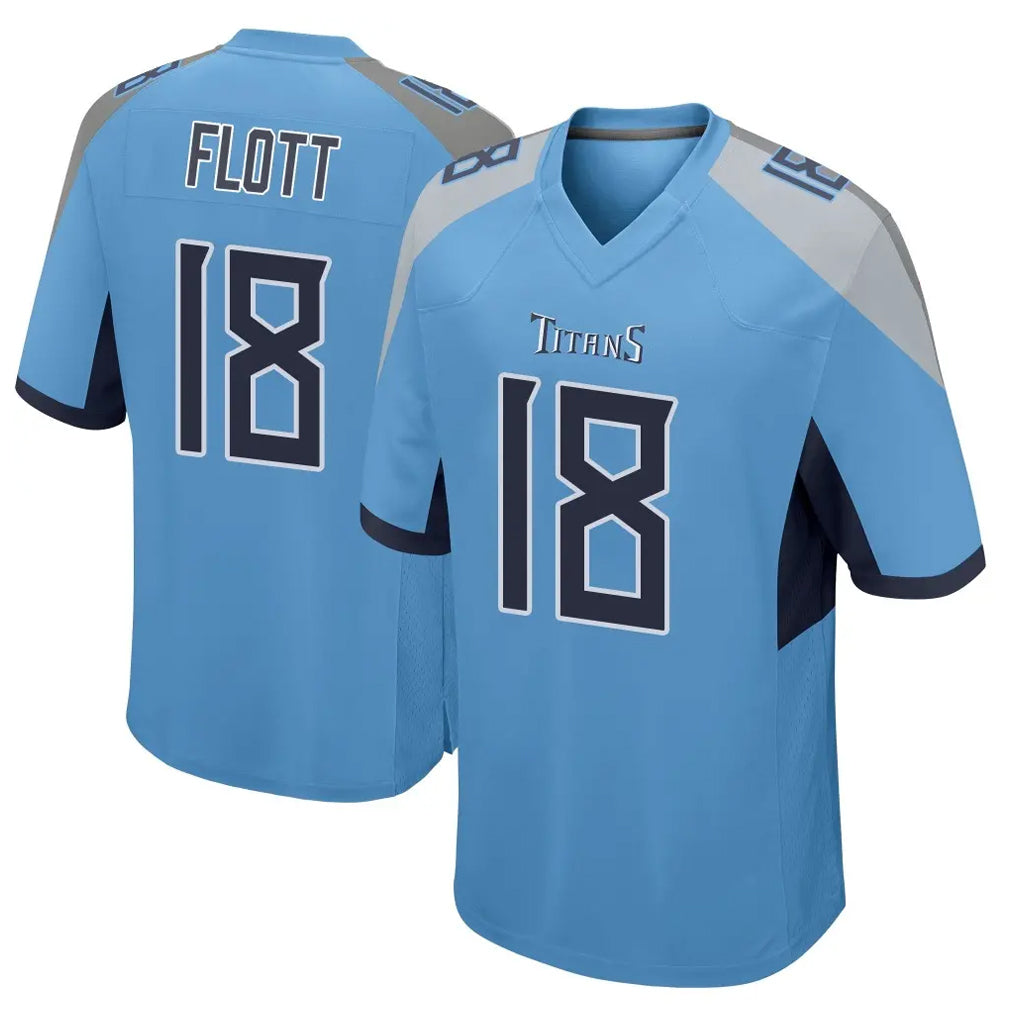 Punc T.Titans #18 Cor'Dale Flott Player Light Blue Home Game Stitched Jerseys