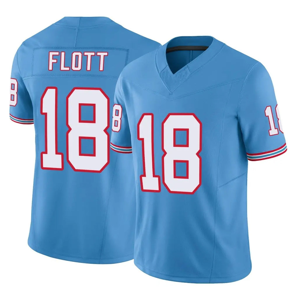 Punc T.Titans #18 Cor'Dale Flott Player Light Blue Limited Vapor F.U.S.E. Home Game Stitched Jerseys