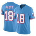 Punc T.Titans #18 Cor'Dale Flott Player Light Blue Limited Vapor F.U.S.E. Home Game Stitched Jerseys
