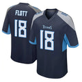 Punc T.Titans #18 Cor'Dale Flott Player Navy Home Game Stitched Jerseys