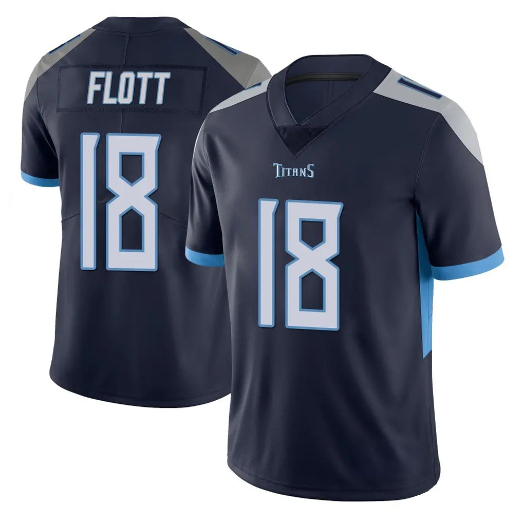 Punc T.Titans #18 Cor'Dale Flott Player Navy Limited Vapor Untouchable Home Game Stitched Jerseys