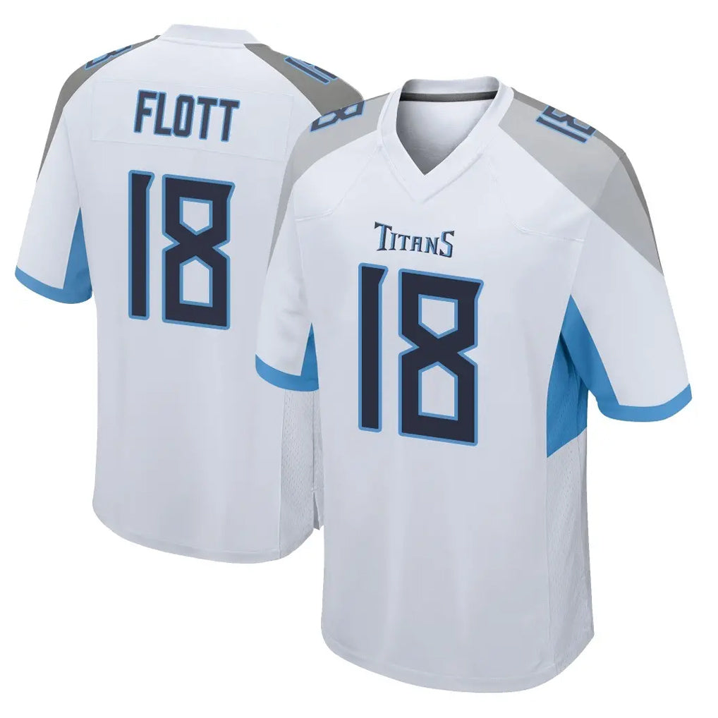 Punc T.Titans #18 Cor'Dale Flott Player White Home Game Stitched Jerseys