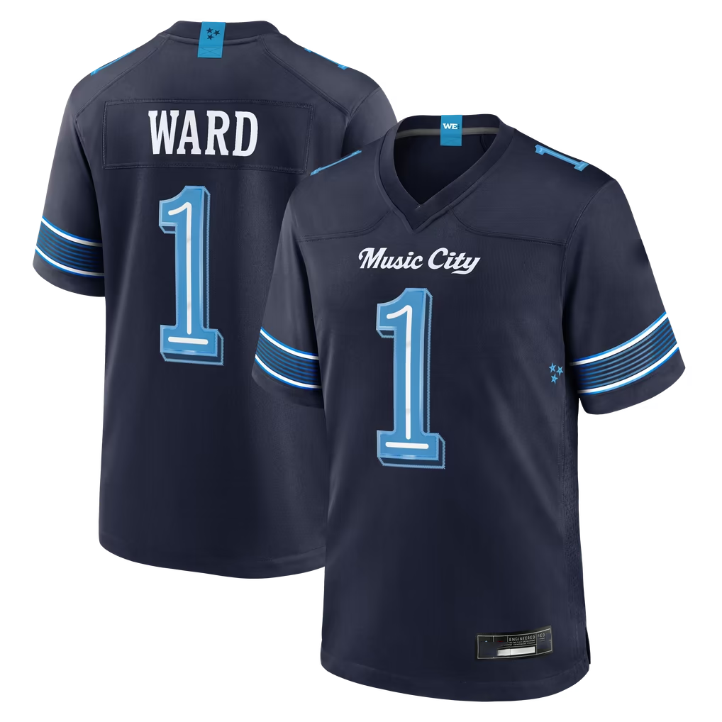Punc T.Titans #1 Cameron Ward Navy 2026 Rivalries Collection Game Stitched Jerseys