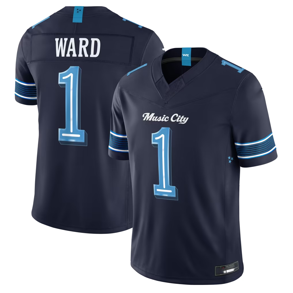 Punc T.Titans #1 Cameron Ward Navy 2026 Rivalries Collection Limited Stitched Jerseys