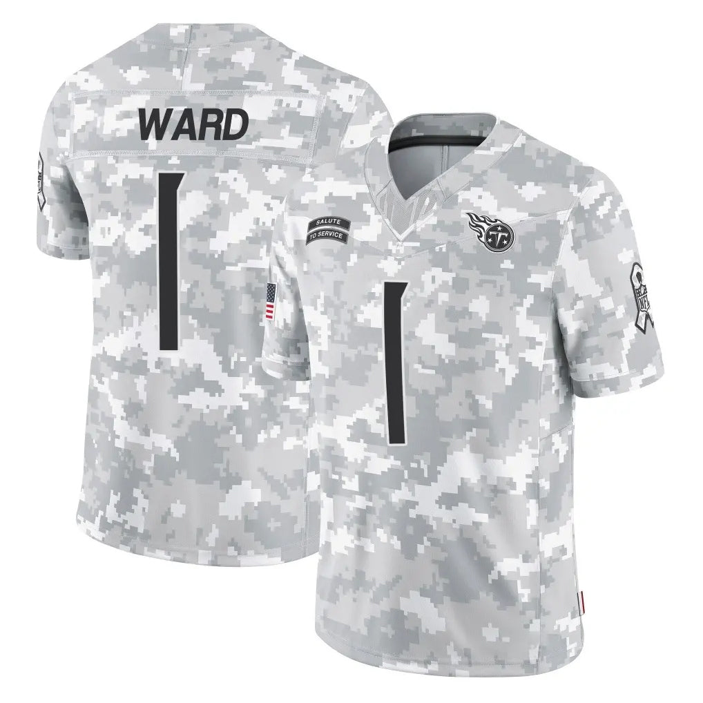 Punc T.Titans #1 Cameron Ward Player Arctic Camo Limited Salute to Service Home Game Stitched Jerseys