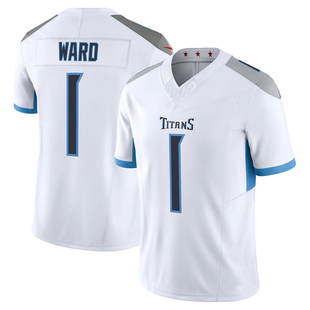 Punc T.Titans #1 Cameron Ward Player White 2025 Vapor Limited Home Game Stitched Jerseys