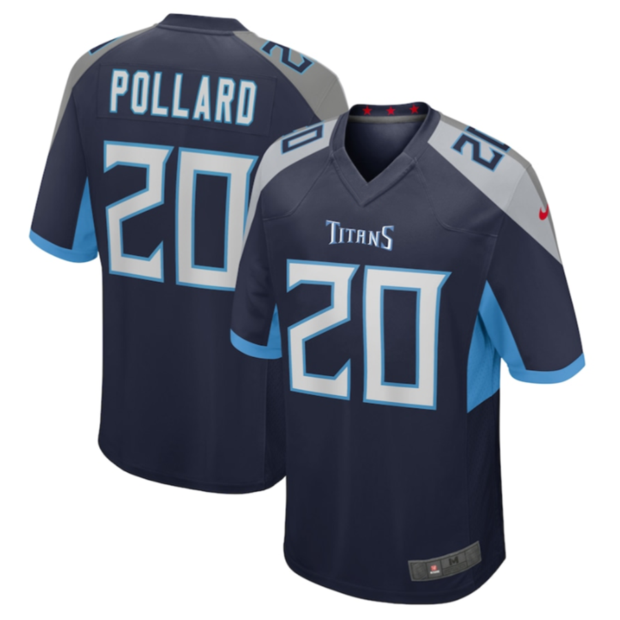 Punc T.Titans #20 Tony Pollard Navy Game Player Jersey Stitched Jerseys
