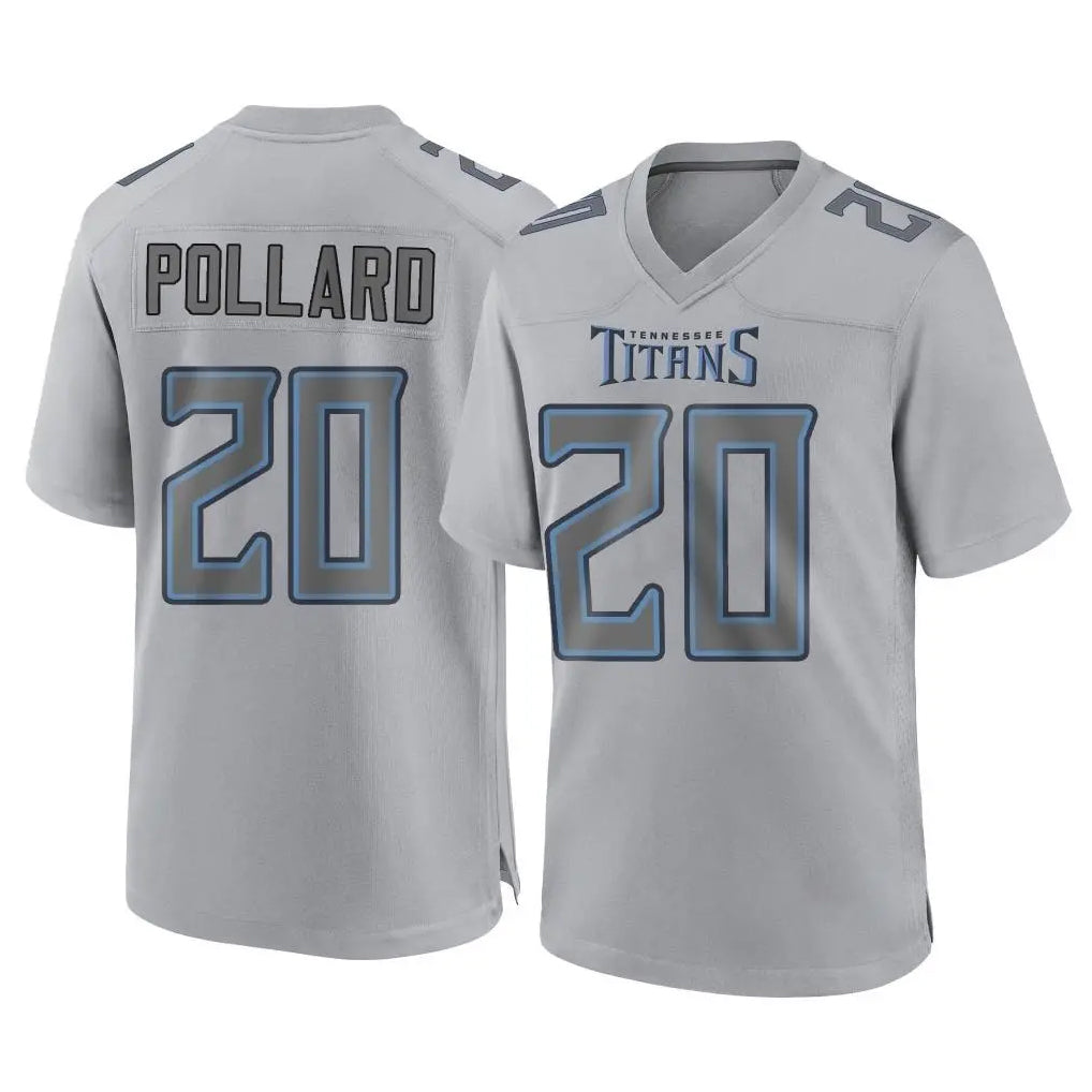 Punc T.Titans #20 Tony Pollard Player Gray Atmosphere Fashion Home Game Stitched Jerseys