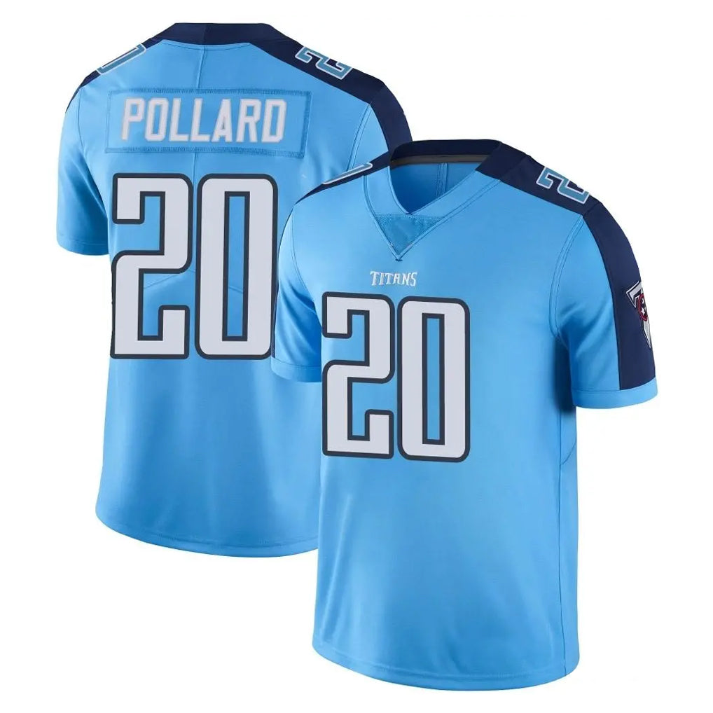 Punc T.Titans #20 Tony Pollard Player Light Blue Limited Color Rush Home Game Stitched Jerseys