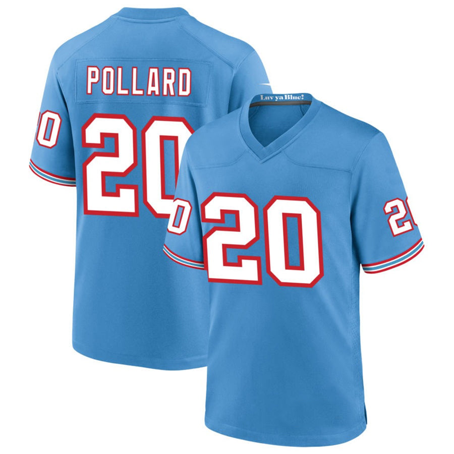 Punc T.Titans #20 Tony Pollard Player Light Blue Throwback Alternate Game Stitched Jerseys