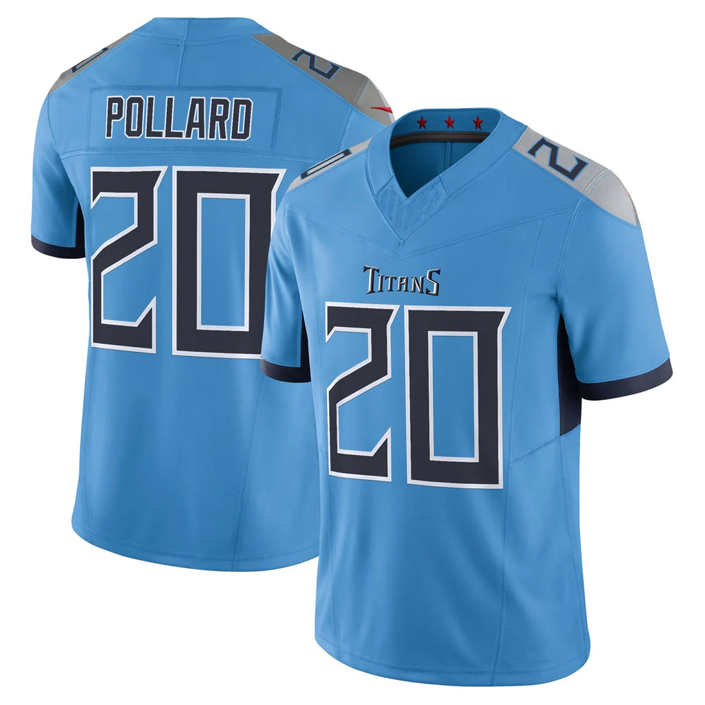Punc T.Titans #20 Tony Pollard Player Light Blue Vapor F.U.S.E. Limited Home Game Stitched Jerseys