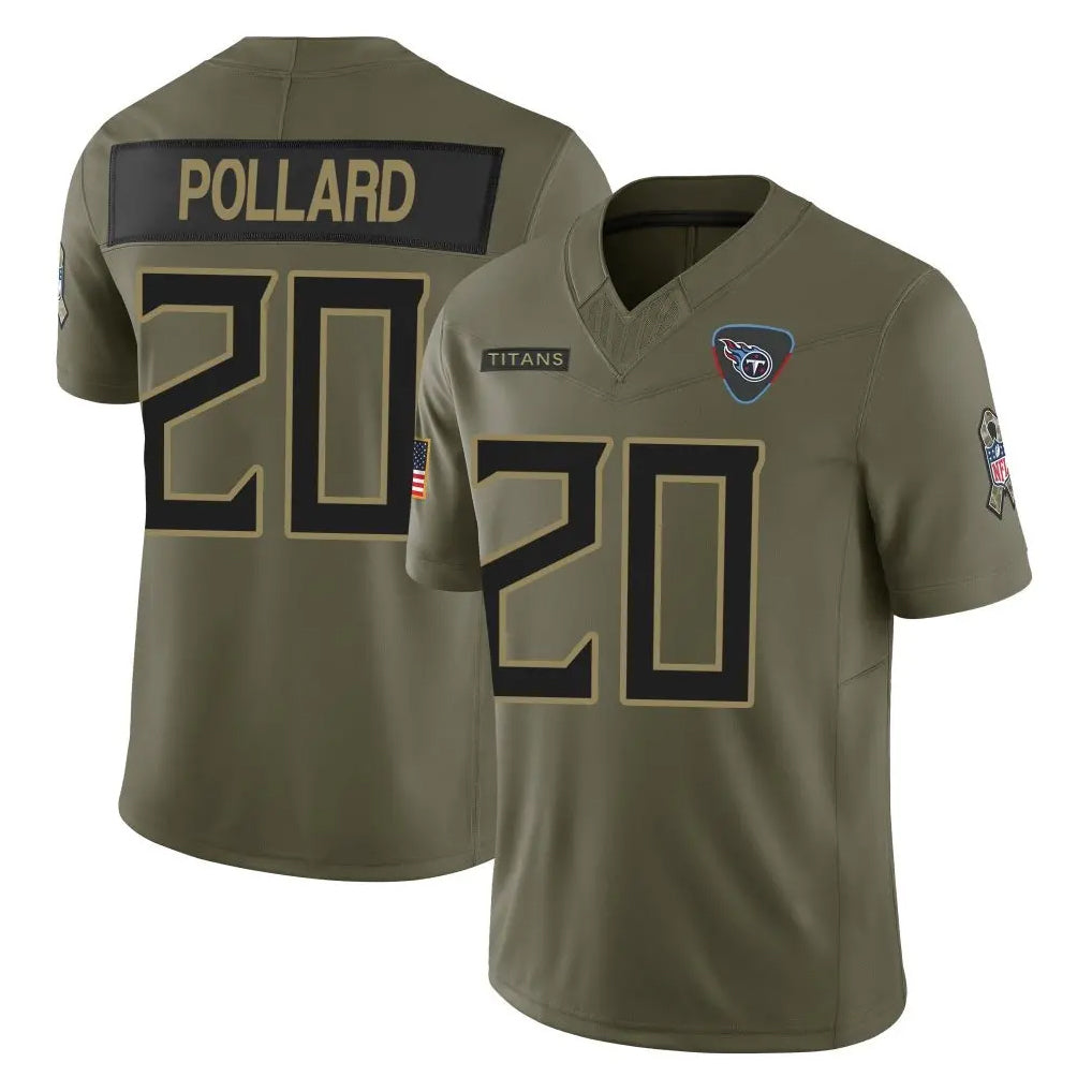 Punc T.Titans #20 Tony Pollard Player Olive Limited 2025 Salute to Service Home Game Stitched Jerseys