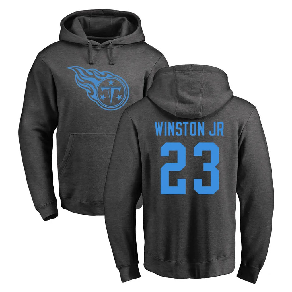 Punc T.Titans #23 Kevin Winston Jr. Player Ash One Color Pullover Hoodies Home Game Stitched Jerseys