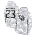 Punc T.Titans #23 Kevin Winston Jr. Player Camo Arctic Salute to Service Pullover Hoodies Home Game Stitched Jerseys