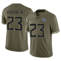 Punc T.Titans #23 Kevin Winston Jr. Player Olive Limited Salute to Service Home Game Stitched Jerseys