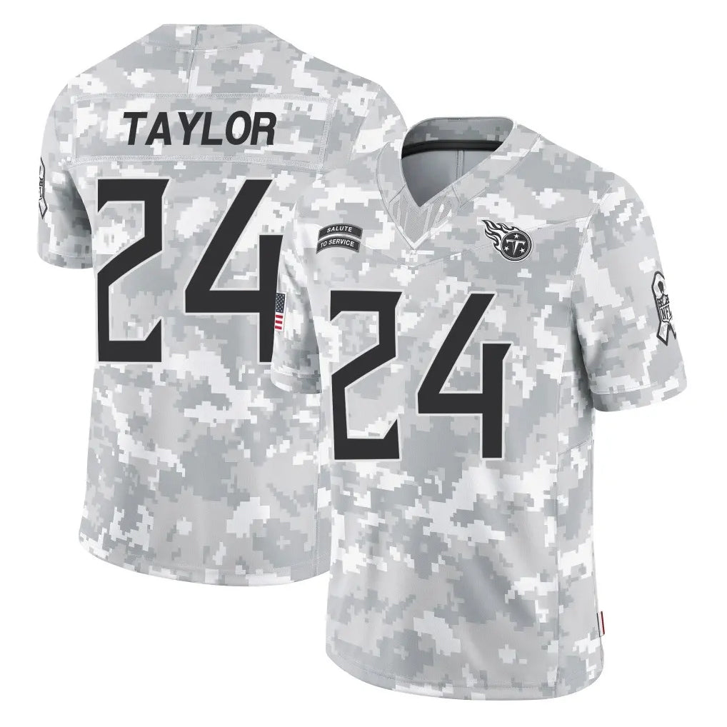 Punc T.Titans #24 Alontae Taylor Player Arctic Camo Limited Salute to Service Home Game Stitched Jerseys