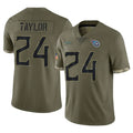Punc T.Titans #24 Alontae Taylor Player Olive Limited Salute to Service Home Game Stitched Jerseys