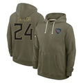 Punc T.Titans #24 Alontae Taylor Player Olive Salute to Service Hoodies Home Game Stitched Jerseys