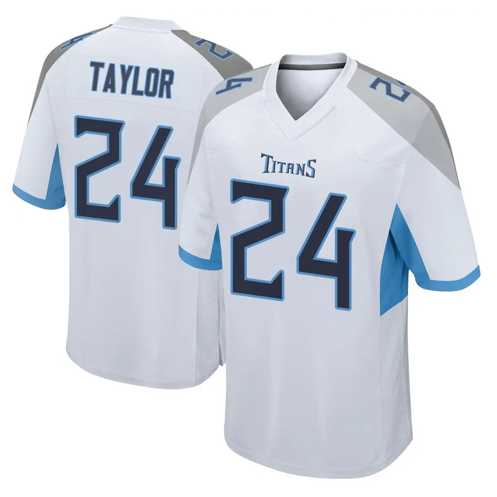 Punc T.Titans #24 Alontae Taylor Player White Home Game Stitched Jerseys