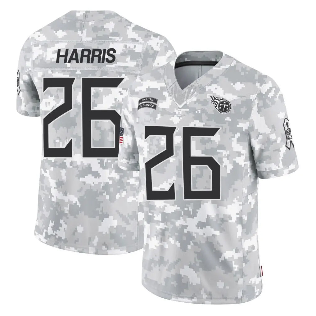 Punc T.Titans #26 Marcus Harris Player Arctic Camo Limited Salute to Service Home Game Stitched Jerseys