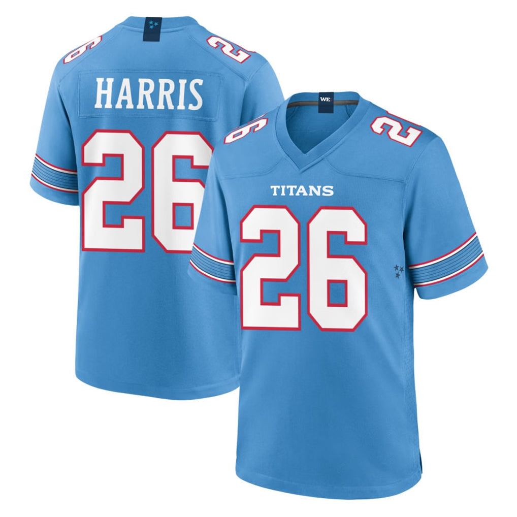 Punc T.Titans #26 Marcus Harris Player Light Blue 2026 Game Home Stitched Jerseys