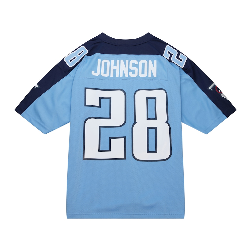 Punc T.Titans #28 Chris Johnson Mitchell & Ness Light Blue Legacy Replica Jersey Stitched Puhic Game Jerseys