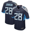 Punc T.Titans #28 Chris Johnson Navy Retired Player Game Jersey American Stitched Football Jerseys