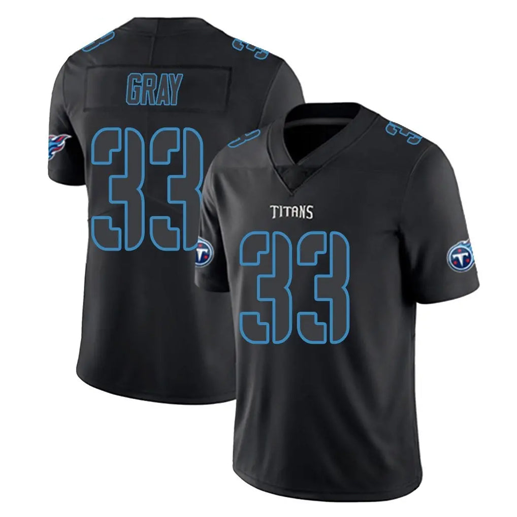 Punc T.Titans #33 Cedric Gray Player Black Impact Limited Home Game Stitched Jerseys