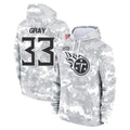 Punc T.Titans #33 Cedric Gray Player Camo Arctic Salute to Service Pullover Hoodies Home Game Stitched Jerseys