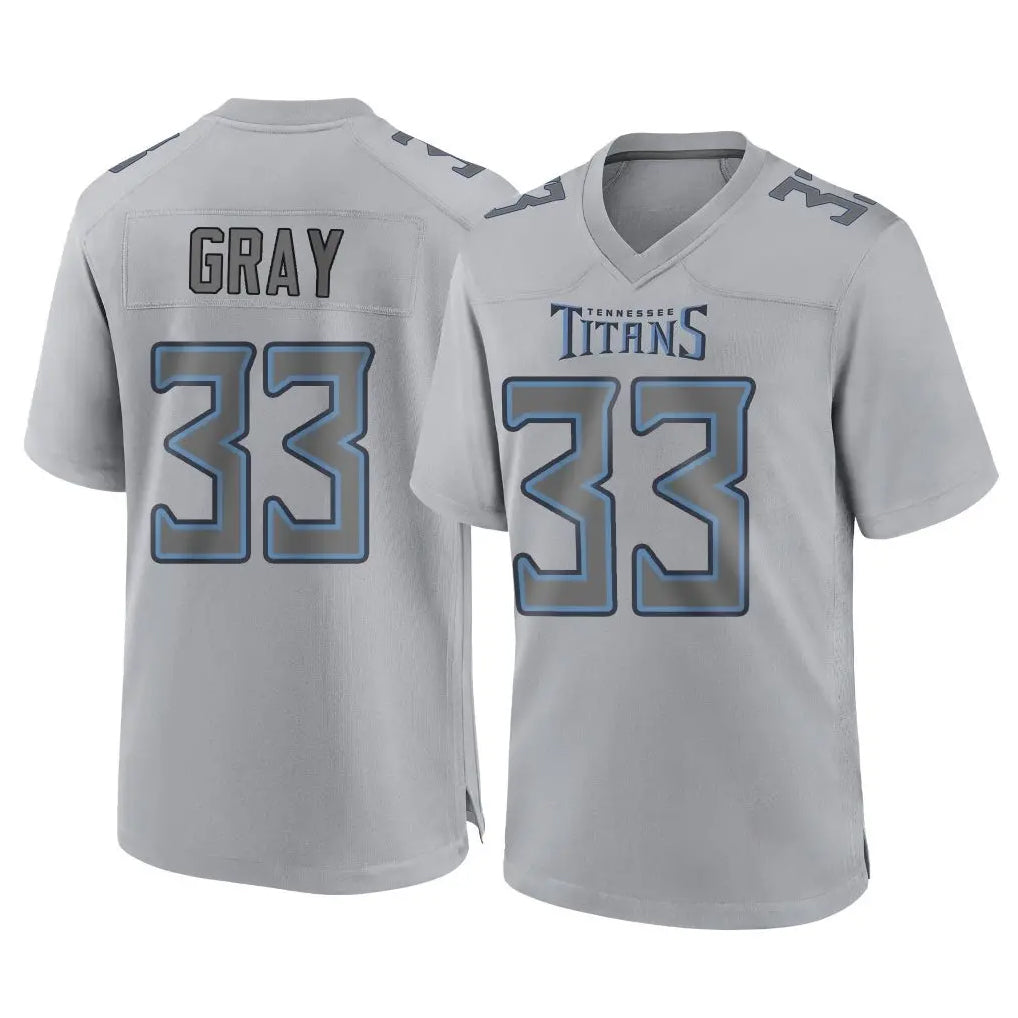 Punc T.Titans #33 Cedric Gray Player Gray Atmosphere Fashion Home Game Stitched Jerseys