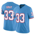 Punc T.Titans #33 Cedric Gray Player Light Blue Limited Vapor F.U.S.E. Home Game Stitched Jerseys
