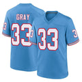 Punc T.Titans #33 Cedric Gray Player Light Blue Oilers Throwback Home Game Stitched Jerseys