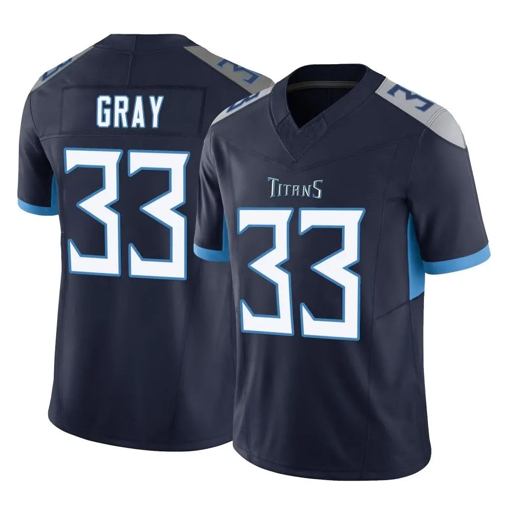 Punc T.Titans #33 Cedric Gray Player Navy Limited Vapor F.U.S.E. Home Game Stitched Jerseys