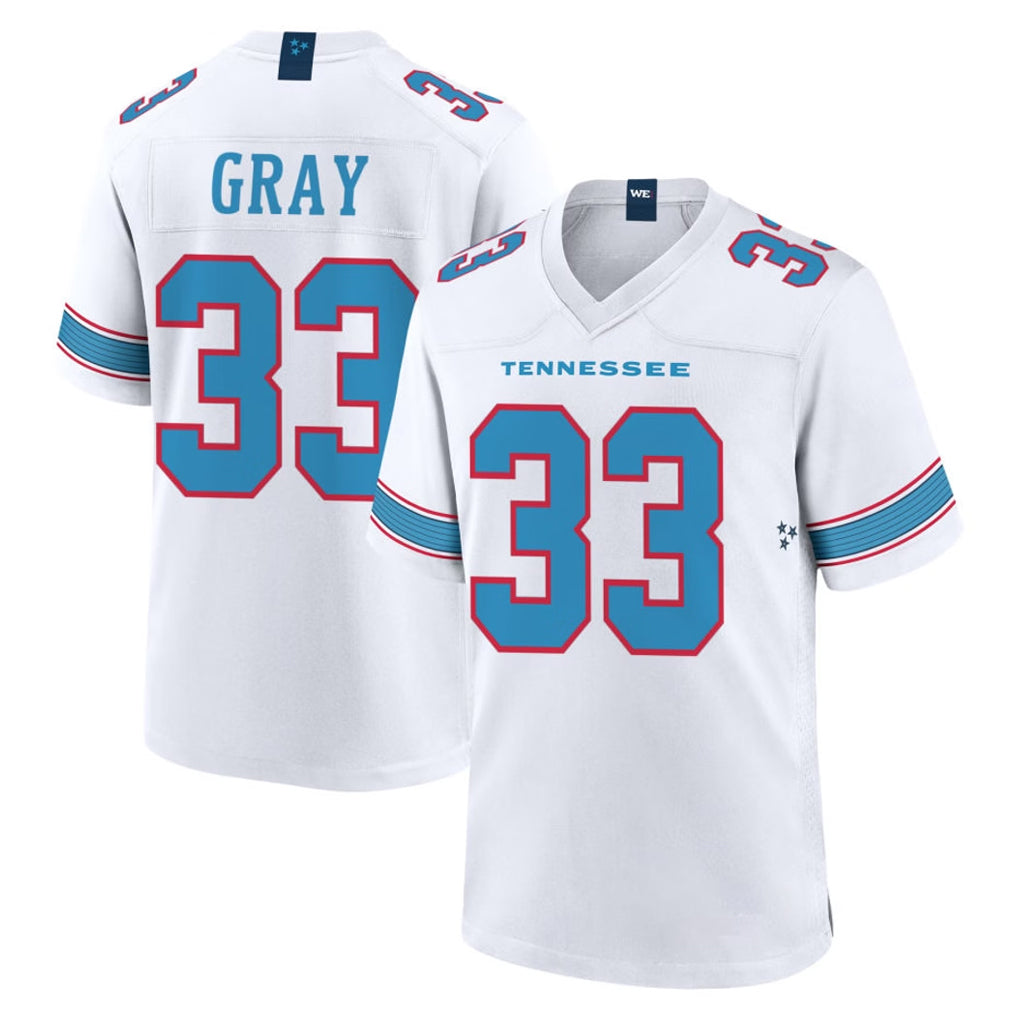 Punc T.Titans #33 Cedric Gray Player White 2026 Game Home Stitched Jerseys