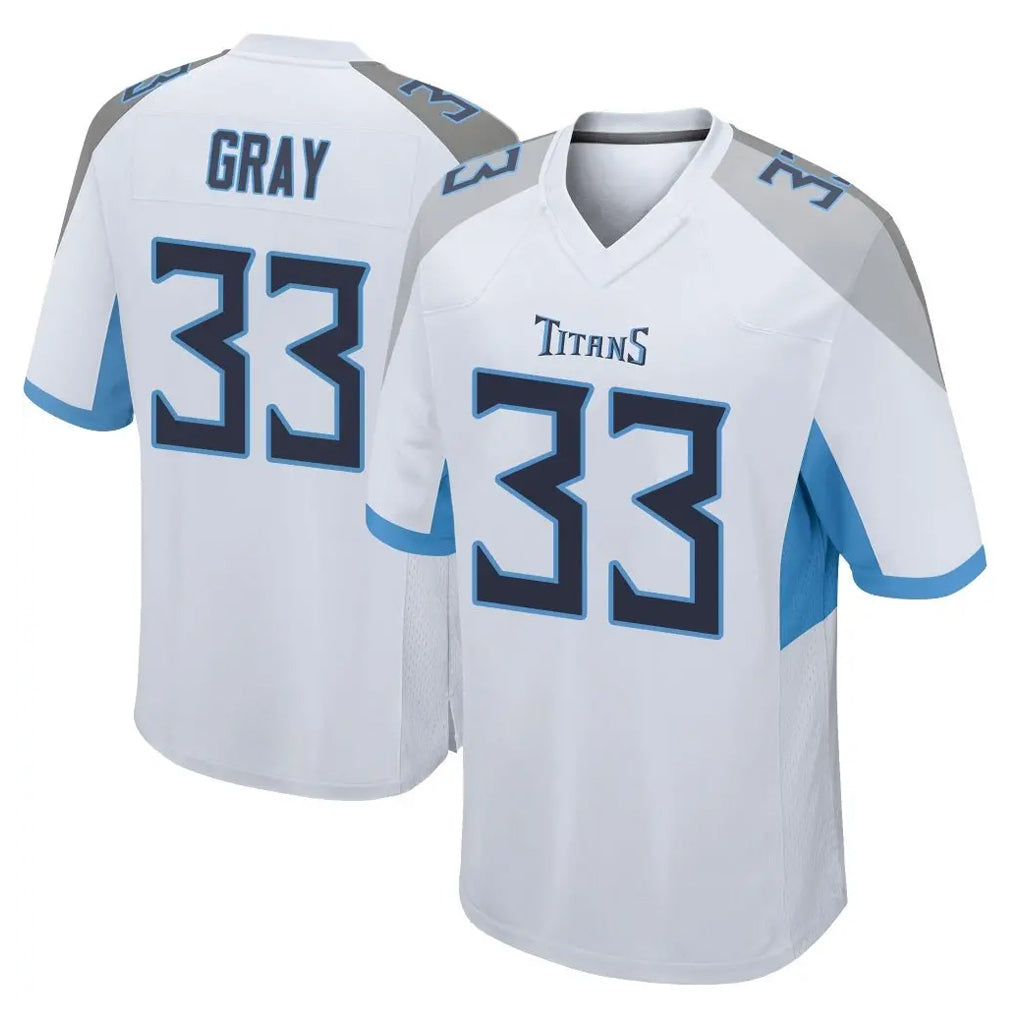 Punc T.Titans #33 Cedric Gray Player White Home Game Stitched Jerseys
